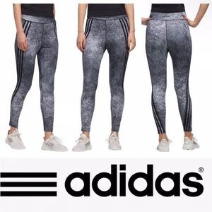 Adidas Feel Brilliant Leggings L Purple Yellow Stretch Trainer Athletic Pull On